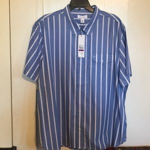 Calvin Klein blue and white  cotton shirt size 2X